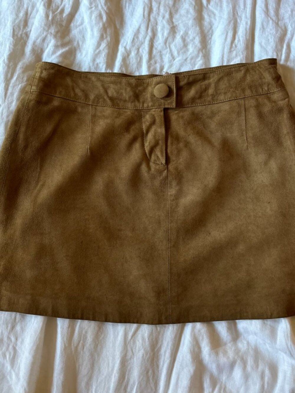 Goat Skin Suede Mini Skirt